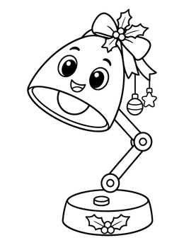 Free printable Cheerful Christmas Desk Lamp coloring page