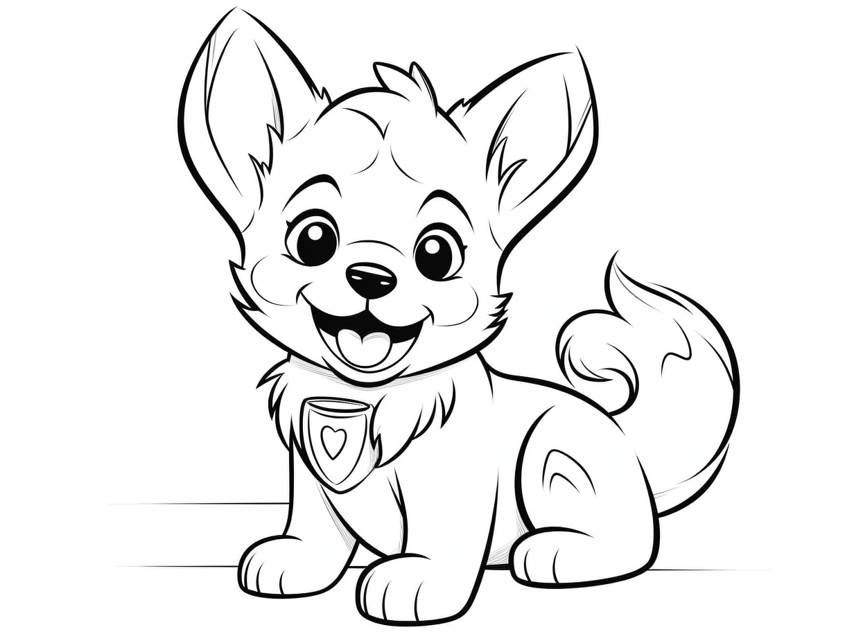 Cheerful Corgi Coloring Page - Coloring Page