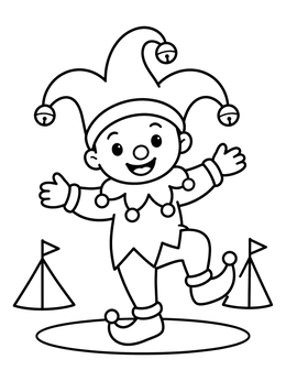 Free printable Cheerful Dancing Court Jester coloring page