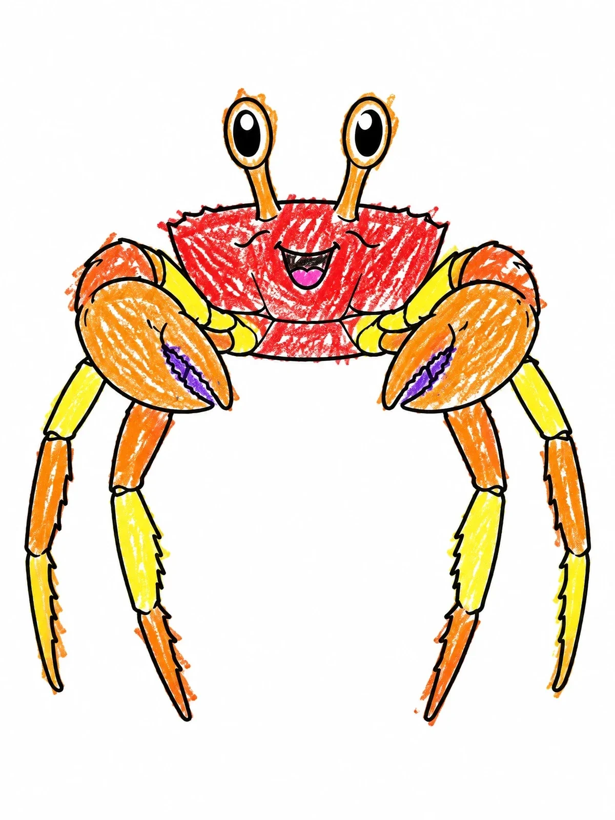 Colored example of the Cheerful Ghost Crab On Long Legs coloring page