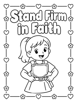 Free printable Cheerful Girl In Armor Of Faith coloring page