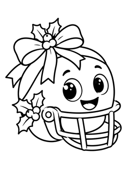 Free printable Cheerful Holiday Football Helmet coloring page