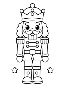 Free printable Cheerful King Nutcracker Soldier coloring page