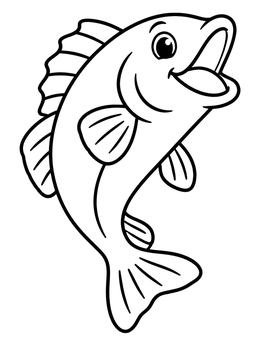 Free printable Cheerful Leaping Largemouth Bass coloring page
