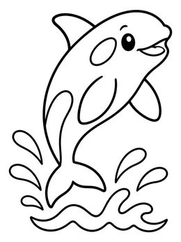 Free printable Cheerful Leaping Orca coloring page
