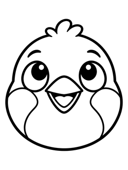 Free printable Cheerful Little Bird Face coloring page