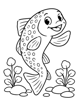 Free printable Cheerful Little Spotted Trout coloring page
