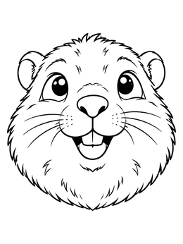 Free printable Cheerful Marmot Face coloring page