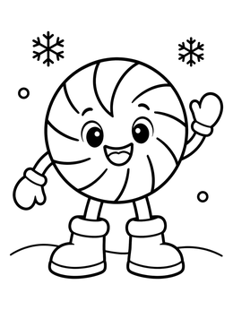 Free printable Cheerful Peppermint Candy Character coloring page