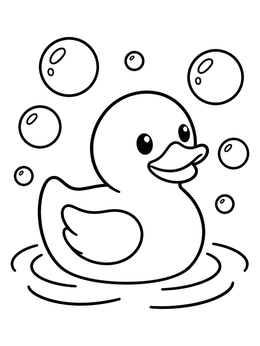 Free printable Cheerful Rubber Duck In Water coloring page