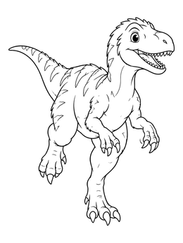 Free printable Cheerful Dinosaur On The Run coloring page