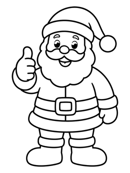 Free printable Cheerful Santa Giving Thumbs Up coloring page