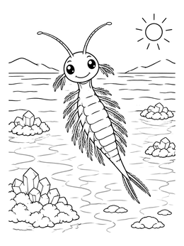 Free printable Cheerful Sea Monkey In Salt Lake coloring page