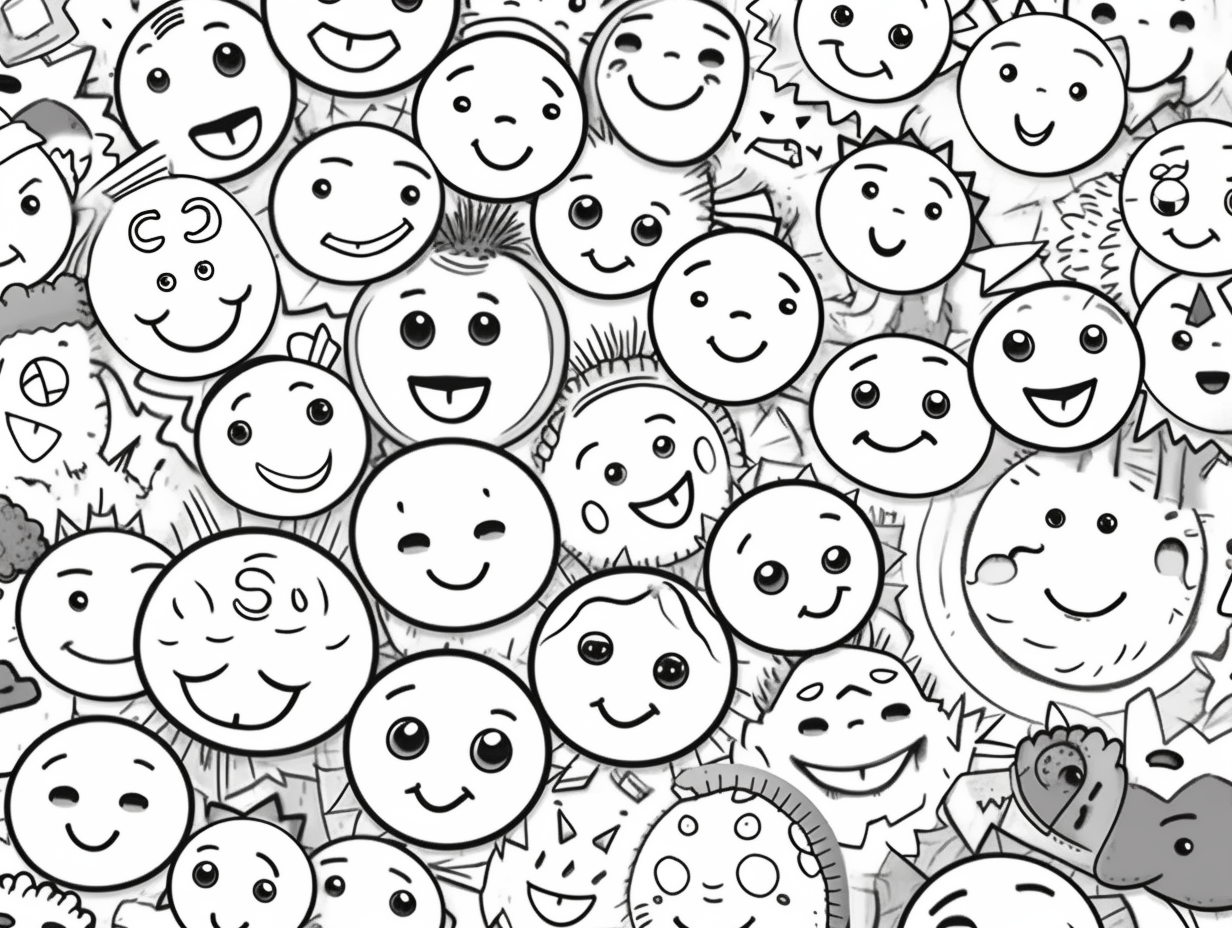 Cheerful Smiley Face For Coloring - Coloring Page