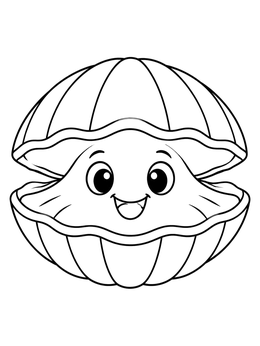Free printable Cheerful Smiling Clam coloring page