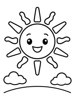 Cheerful Smiling Sun Above Clouds
