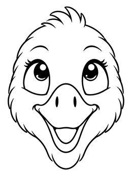 Free printable Cheerful Swan Face Looking Up coloring page