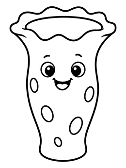 Free printable Cheerful Vase Sea Sponge coloring page