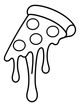 Free printable Melted Cheesy Pizza Slice coloring page