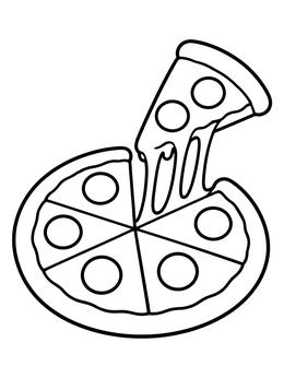 Free printable Pepperoni Pizza Slice With Melting Cheese coloring page