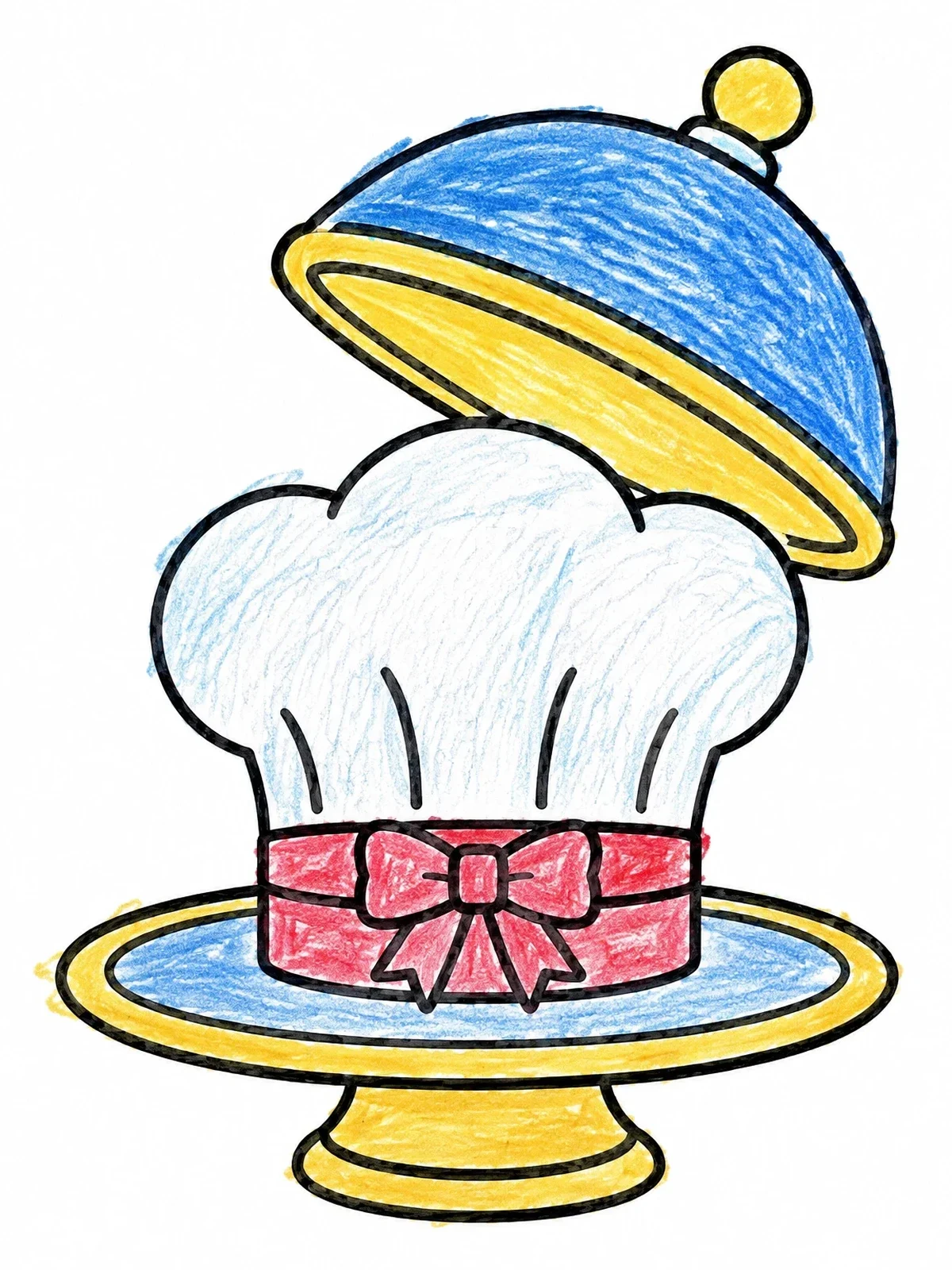 Colored example of the Chef Hat On A Platter coloring page