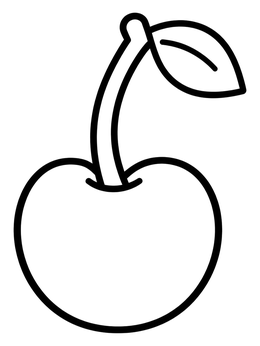 Free printable Single Cherry With Leaf coloring page
