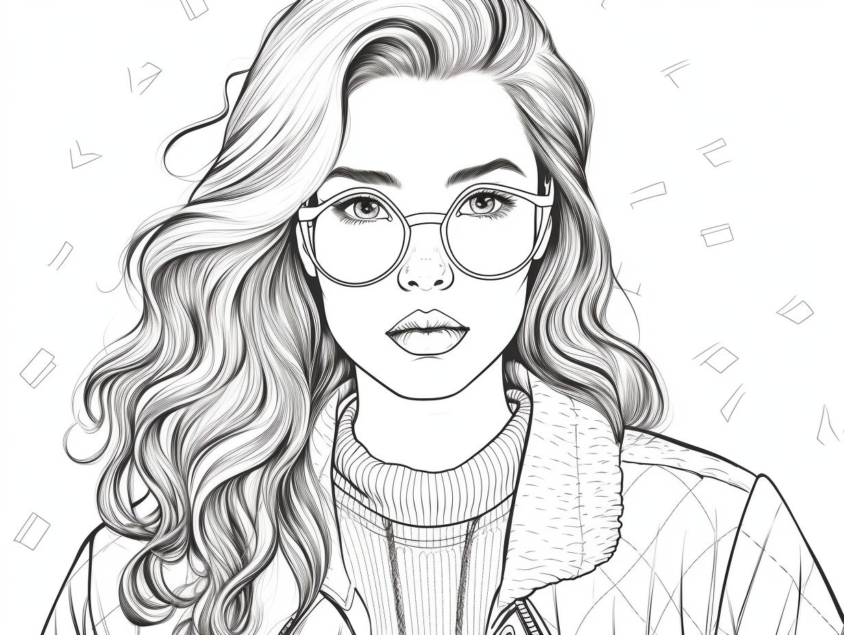 Chic Hipster Coloring Pages For Adults - Coloring Page