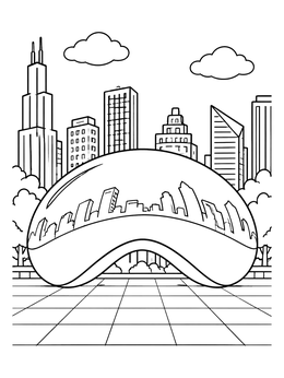 Free printable The Bean In Millennium Park coloring page