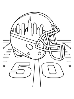 Free printable Chicago Skyline Football Helmet coloring page