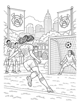 Free printable Soccer Match In Chicago coloring page