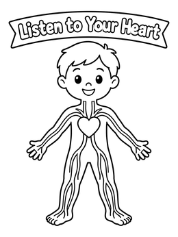 Free printable Child Outline And Circulatory System coloring page
