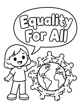 Free printable Child With Equality For All Globe coloring page