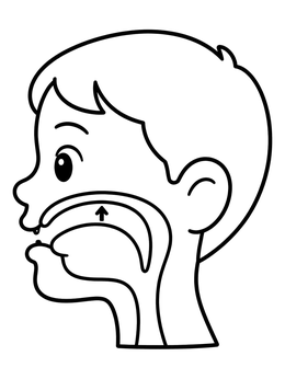 Free printable Child Head Profile Speech Diagram coloring page