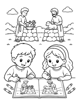 Free printable Children Drawing Cain And Abel coloring page