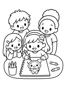 Free printable Children Drawing A Cute Chibi Character coloring page