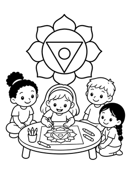 Free printable Children Drawing A Solar Plexus Chakra coloring page