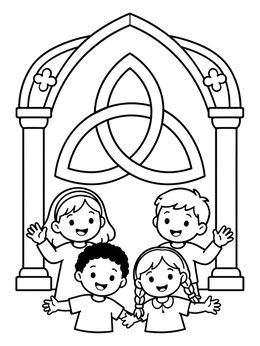 Free printable Children And Trinity Archway coloring page