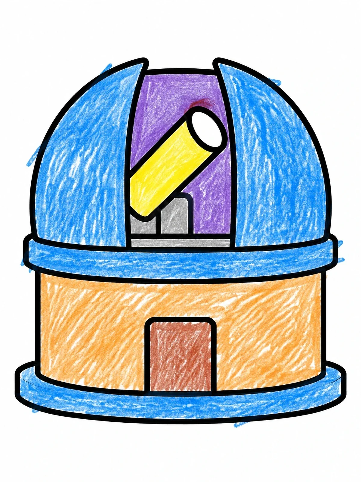 Colored example of the Atacama Desert Observatory Dome coloring page
