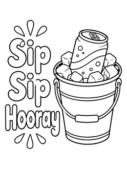 Free printable Chilled Soda Can In Ice Bucket coloring page