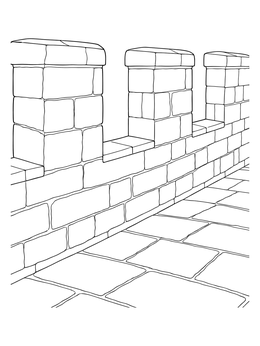 Free printable Great Wall Crenels And Stone Path coloring page