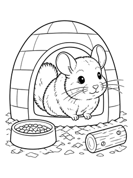 Free printable Chinchilla In Igloo Hideout coloring page