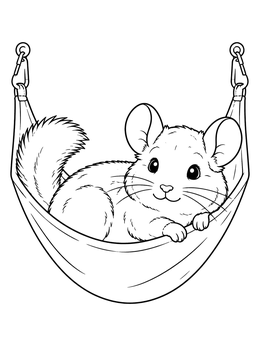 Free printable Cozy Chinchilla In A Hanging Hammock coloring page