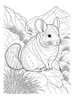 Free printable Chinchilla On Rocky Andean Slope coloring page