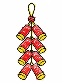 Hanging New Year Firecrackers Bunch – Chinese New Year Tiger Coloring Page