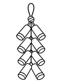 Free printable Hanging New Year Firecrackers Bunch coloring page