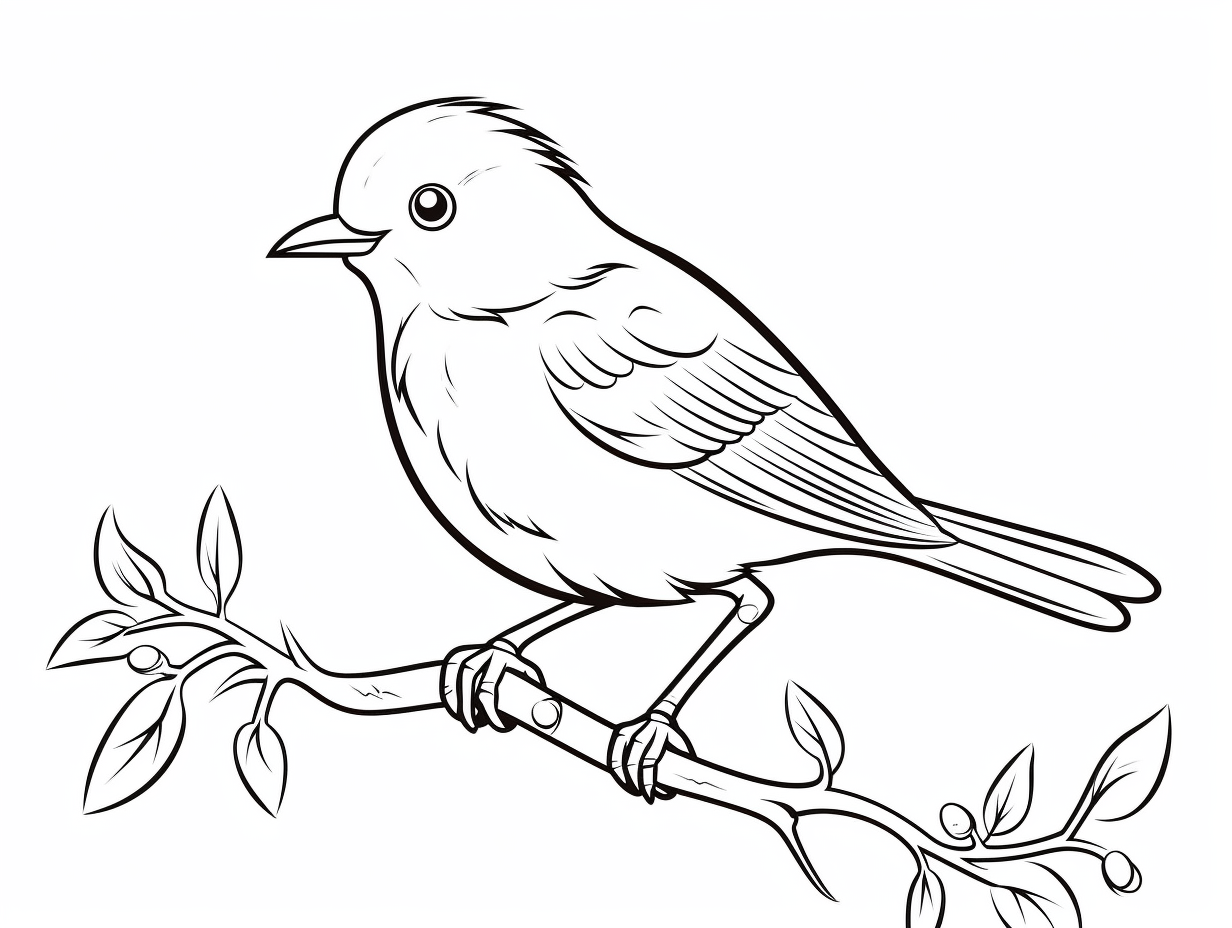 Chirpy Bird To Color - Coloring Page