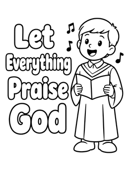 Free printable Choir Boy Singing Hymns coloring page