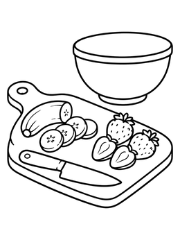 Free printable Chopping Fruit For Fresh Salad coloring page