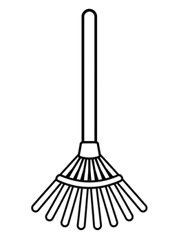 Free printable Garden Leaf Rake Outline coloring page