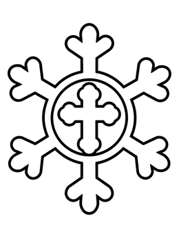 Free printable Christian Cross Snowflake Medallion coloring page